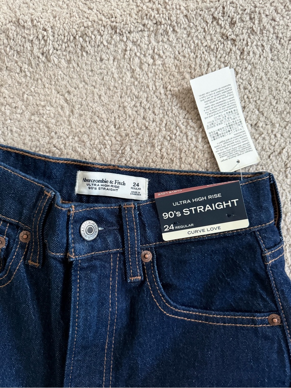 Abercrombie & Fitch 90's Straight Curve Love Jeans - Dark Blue